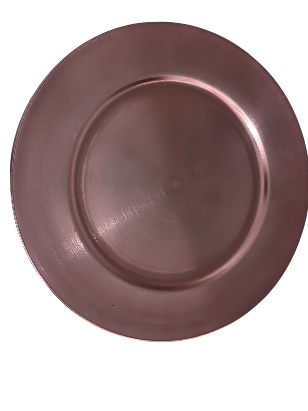 7- Metallic Rose Charger Plate/ 3 metallic silver charger plate - Sleek Dining